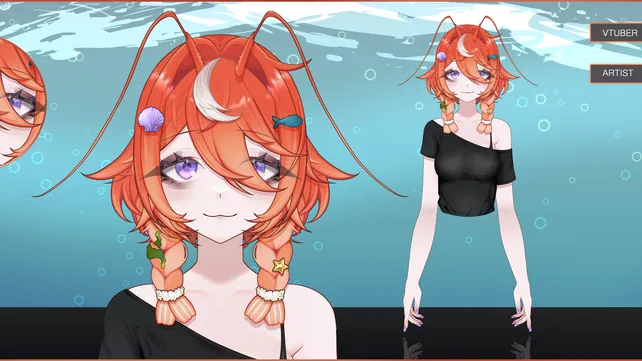 Half-body VTuber model art from Lynniia's VGen portfolio
