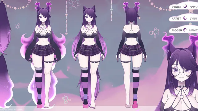 Full-body VTuber model art from Lynniia's VGen portfolio
