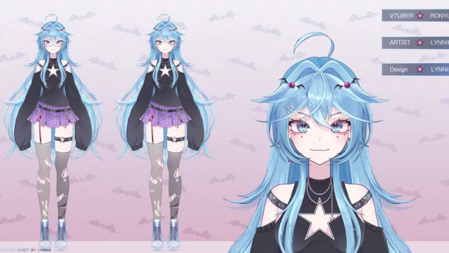 Full-body VTuber model art from Lynniia's VGen portfolio