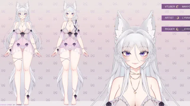 Full-body VTuber model art from Lynniia's VGen portfolio